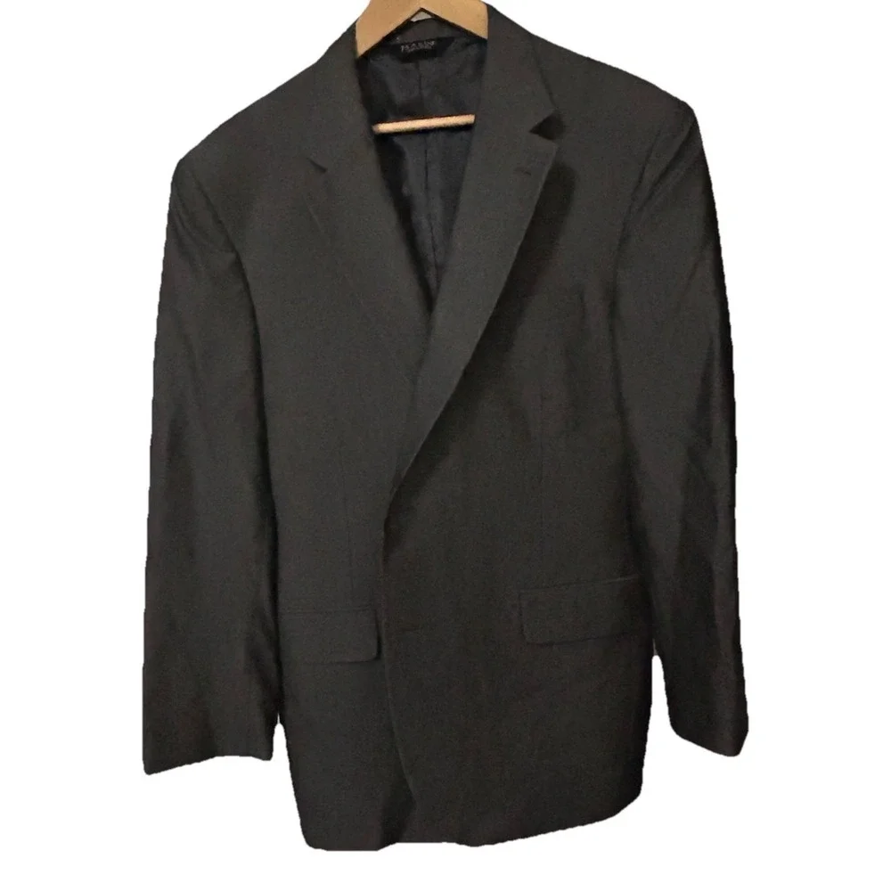 Jos. A Bank Men's Suit Jacket Size 42R Gray Silk Wool Blend Blazer Sport Jacket